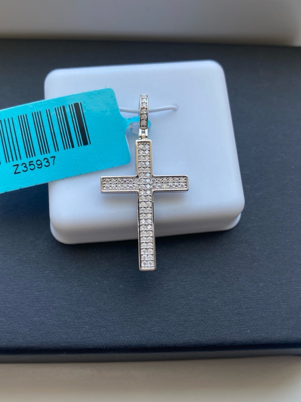 Moissanite Silver Cross Pendant
